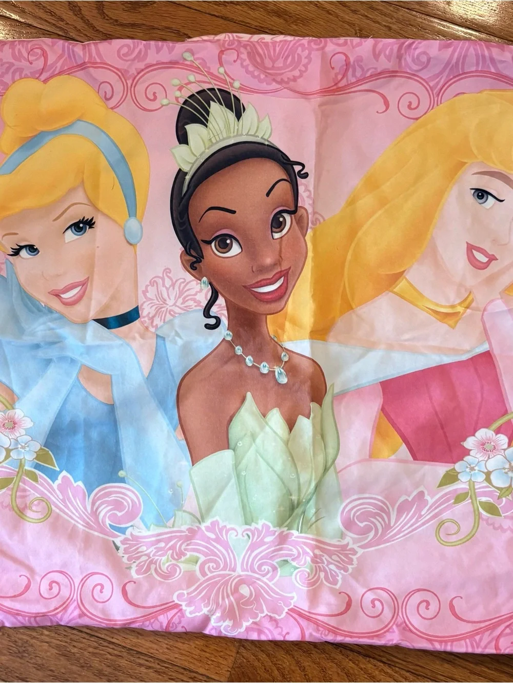 Disney Princess Pillow sham Cinderella, Tiana and Aurora.